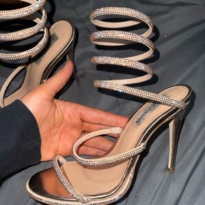 Steve Madden Silver Spiral Heels